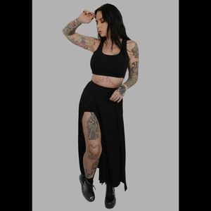 Foxblood Darla Maxi Skirt With Built in Shorts 2x nwot